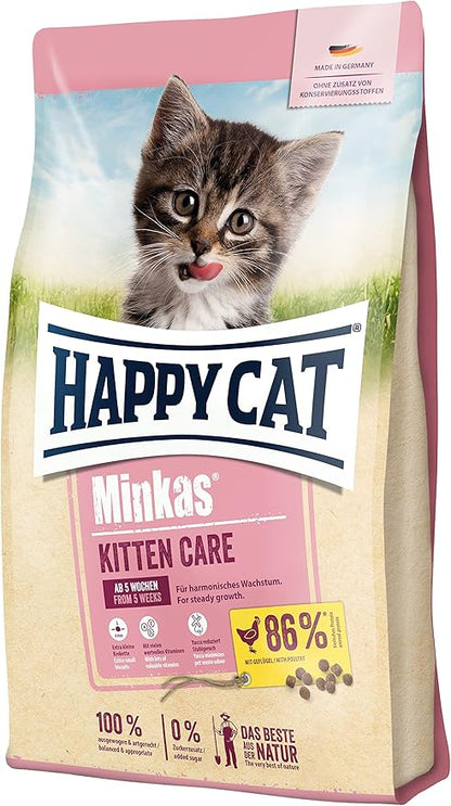 Happy Cat Minkas Kitten Care Dry Cat Food – 1.5 Kg | Natural Growth Formula