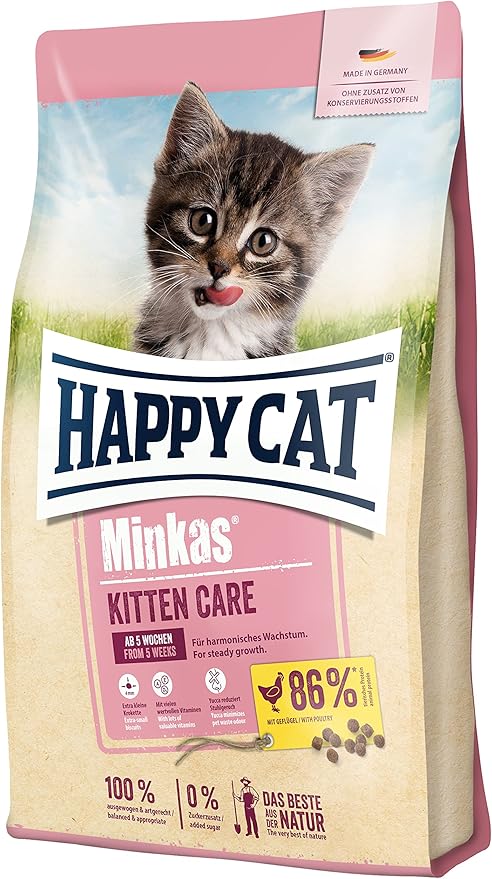Happy Cat Minkas Kitten Care Dry Cat Food – 1.5 Kg | Natural Growth Formula